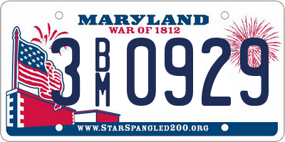 MD license plate 3BM0929