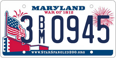 MD license plate 3BM0945