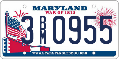 MD license plate 3BM0955