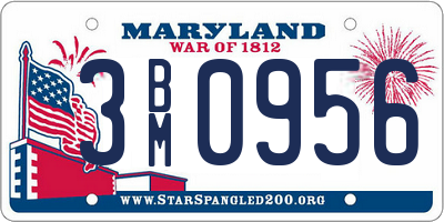 MD license plate 3BM0956