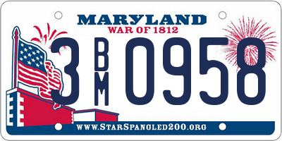 MD license plate 3BM0958