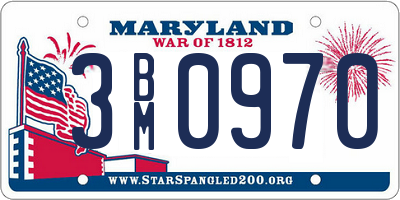 MD license plate 3BM0970