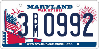 MD license plate 3BM0992