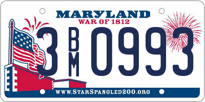 MD license plate 3BM0993