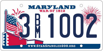 MD license plate 3BM1002