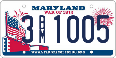 MD license plate 3BM1005