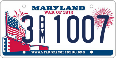 MD license plate 3BM1007