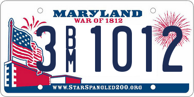 MD license plate 3BM1012