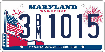 MD license plate 3BM1015