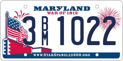 MD license plate 3BM1022