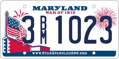 MD license plate 3BM1023