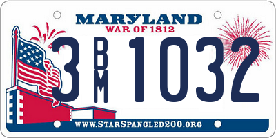 MD license plate 3BM1032