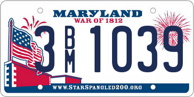 MD license plate 3BM1039