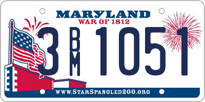 MD license plate 3BM1051