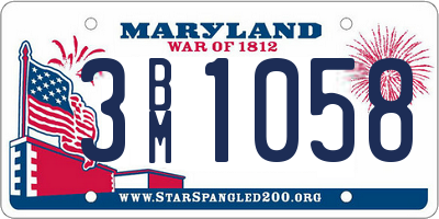 MD license plate 3BM1058