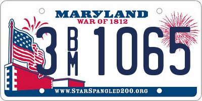 MD license plate 3BM1065