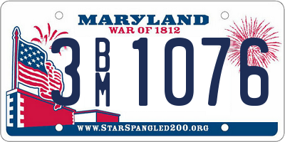 MD license plate 3BM1076