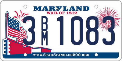 MD license plate 3BM1083