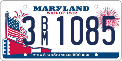 MD license plate 3BM1085