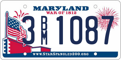 MD license plate 3BM1087