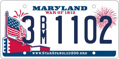 MD license plate 3BM1102