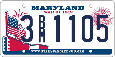 MD license plate 3BM1105
