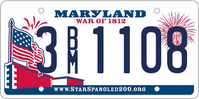 MD license plate 3BM1108