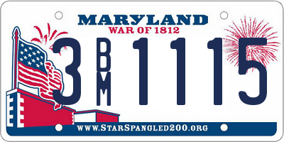 MD license plate 3BM1115