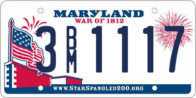 MD license plate 3BM1117