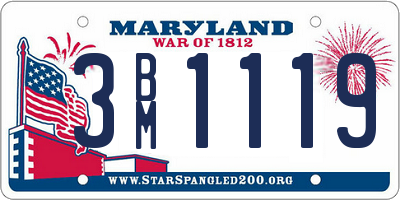 MD license plate 3BM1119