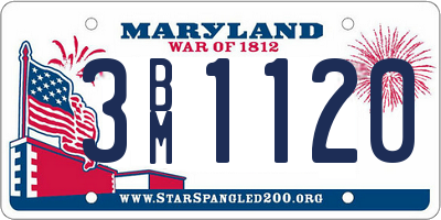 MD license plate 3BM1120