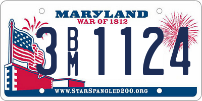 MD license plate 3BM1124
