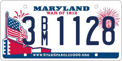 MD license plate 3BM1128