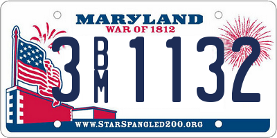 MD license plate 3BM1132