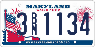 MD license plate 3BM1134