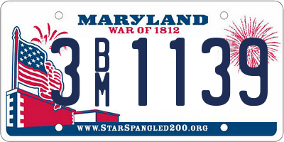 MD license plate 3BM1139