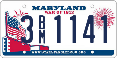 MD license plate 3BM1141