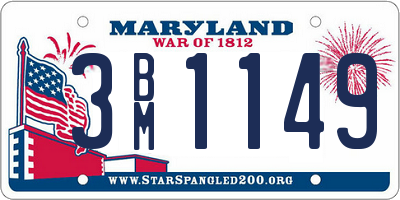 MD license plate 3BM1149