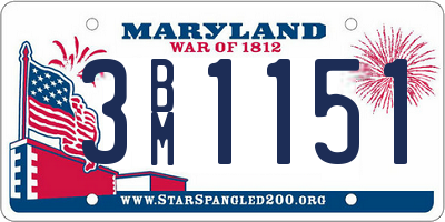 MD license plate 3BM1151