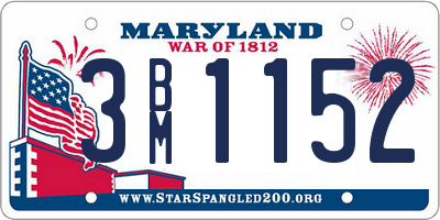 MD license plate 3BM1152
