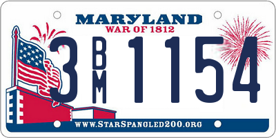 MD license plate 3BM1154