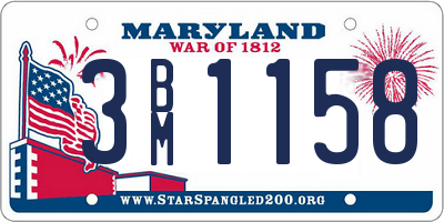 MD license plate 3BM1158