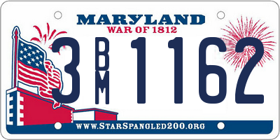 MD license plate 3BM1162