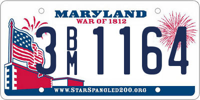 MD license plate 3BM1164