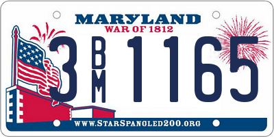 MD license plate 3BM1165