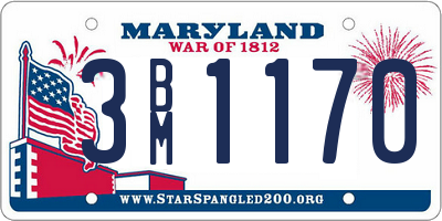 MD license plate 3BM1170