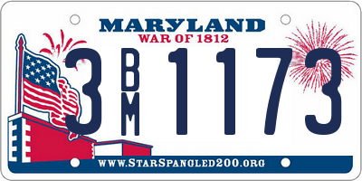 MD license plate 3BM1173