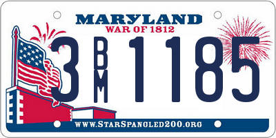 MD license plate 3BM1185