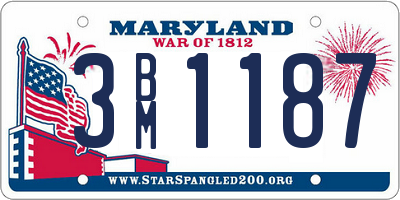 MD license plate 3BM1187