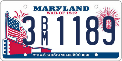 MD license plate 3BM1189